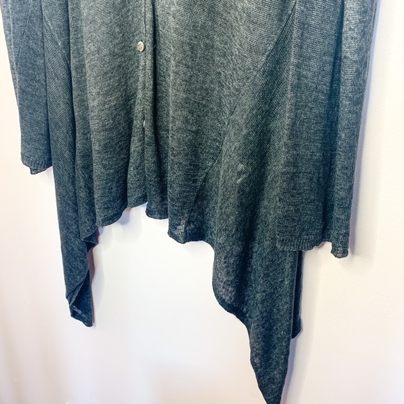 Eileen Fisher Grey Linen Grey Button Up Cardigan - Picture 3 of 7